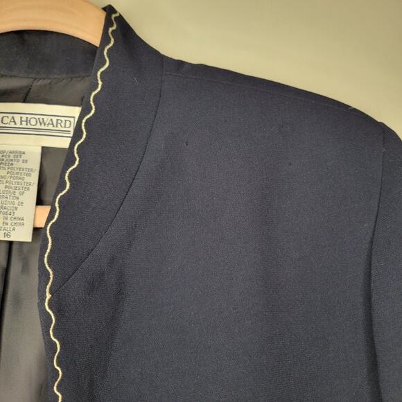 Jessica Howard Open Front Embroidered Detailed Blazer - Picture 6 of 6